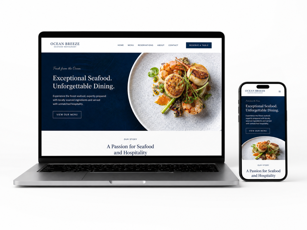 Responsive restaurant website